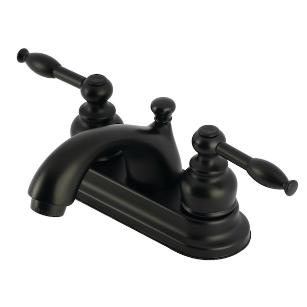 Kingston Brass Double-Handle 4" Centerset Bathroom Faucet with Pop-Up Drain, Matte Black FB2600KL - main