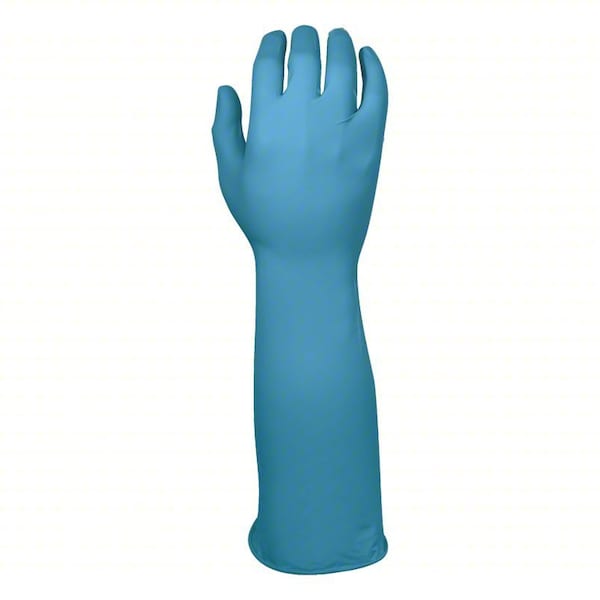 Showa Disposable Gloves, 6 mil Palm, Nitrile, Powder-Free, 50 PK, Blue, L 887L - main