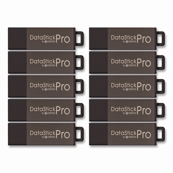 Centon DataStick Pro USB 2.0 Type A Flash Drive, 8 GB, Gray, 10PK C1-U2P5-8G-10 - main