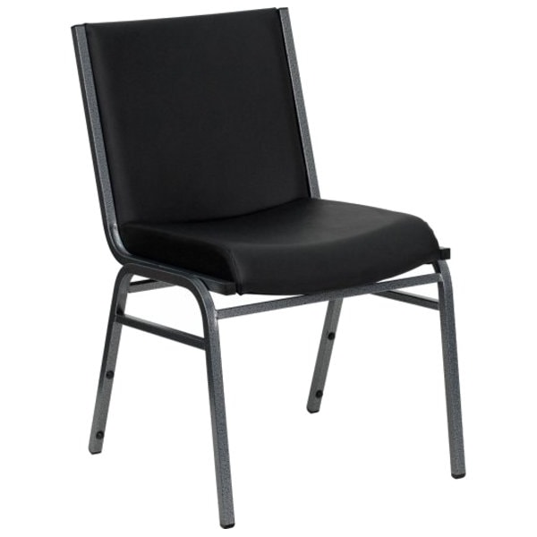 Flash Furniture Heavy Duty Black Vinyl Stack Chair XU-60153-BK-VYL-GG - main