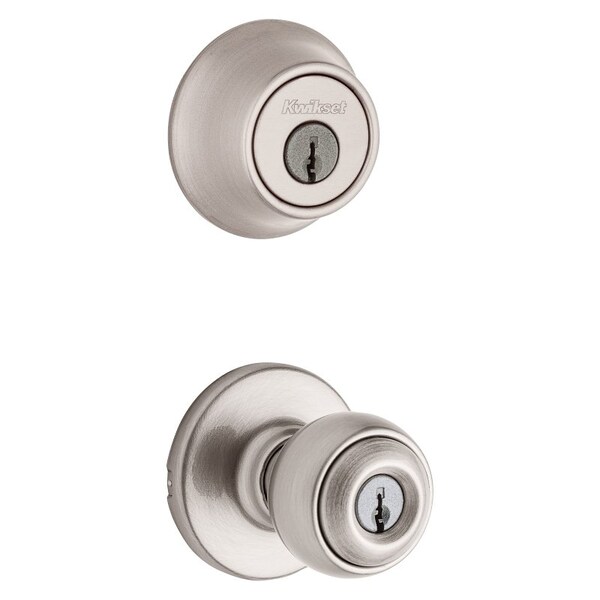 Kwikset Knob Lockset, 3 Grade, Keyed Key, Satin Nickel, 238 x 234 in Backset, K6 Keyway 690P15CP6ALRCSK6 - main