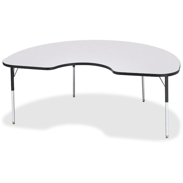 Jonti-Craft Berries Kidney Activity Table, 48 in. x 72 in., A-height, Freckled Gray/Black/Black 6423JCA180 - main