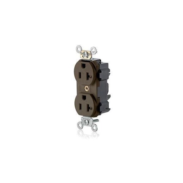 Leviton Straight Blade Receptacle, 5-20R, 20 A, 125V AC, Flush Mount, Self-Grounded M5362-S - main