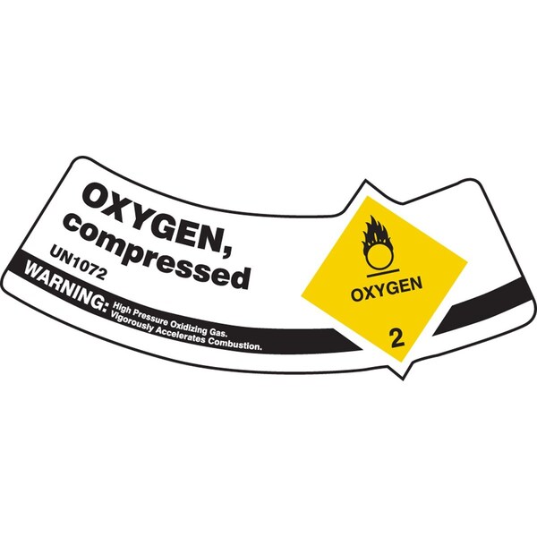 Accuform CYLINDER SHOULDER LABELS OXYGEN, MCSLOXYXVE - main
