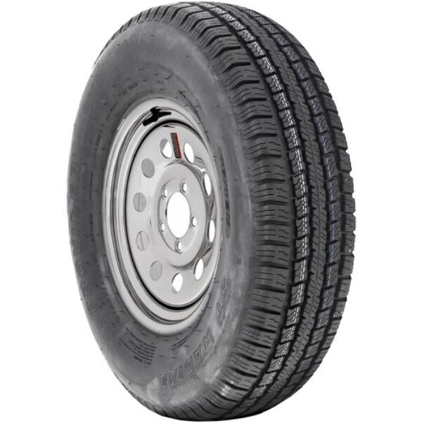 Grandes Travesuras A225R645SM 5 on 4.5 in. TR225 Radial Trailer Tire with 15 in. Silver Mod Wheel GR3569041 - main