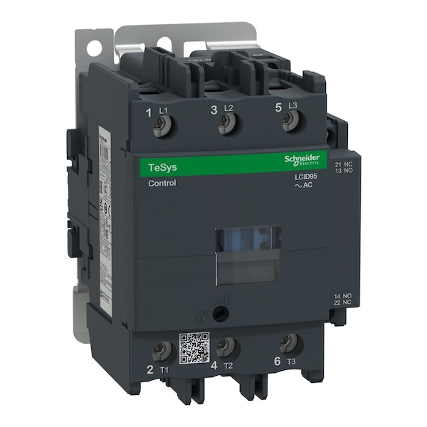 Schneider Electric IEC Magnetic Contactor, 1NC/1NO, 220V AC, 3 P, Non-Reversing, Screw Clamp LC1D95M7 - main
