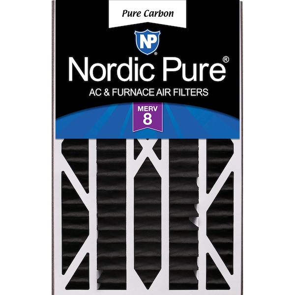 Nordic Pure 16x25x3 Pure Carbon Pleated Air Filter, High Capacity, MERV 8 16x25x3ABPCP-1 - main