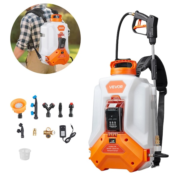 Vevor 4 Gallon Battery Powered Backpack Sprayer 0-90 PSI 4H Runtime for Yard Lawn XF-16M15A-US - main