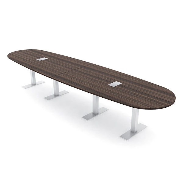 Skutchi Designs 14ft Boval Conference Table With Power | Harmony Series | 14 Person Meeting Room Table HAR-BOVL-48X168-T-H3041-ESIL - main