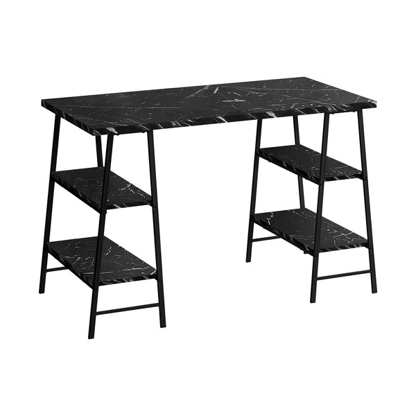 Homeroots 47" Black and White Wood and Metal Sled Computer Desk 489836 - main