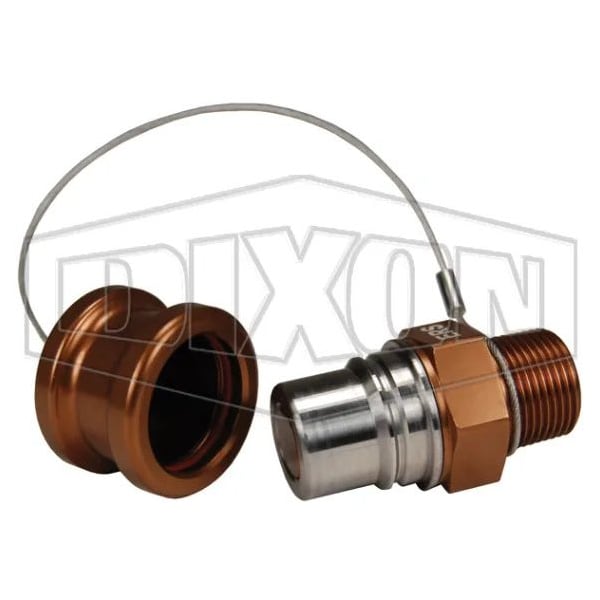 Dixon FloMAX High Flow Dry Disconnect Receiver with Cap, Adapter, Quick Disconnect Coupler x FNPT, Aluminu ERS-C2 - main