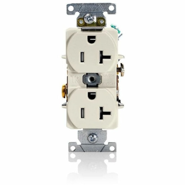Leviton Duplex Outlet, Light Almond 20A, 125V T5362-T - main