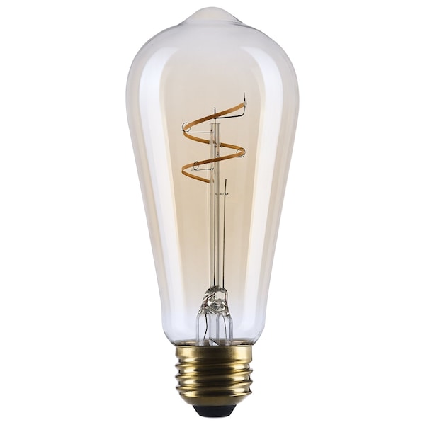 Satco 3.5 Watt ST19 LED 2000K CCT Medium Base Clear Glass Amber Coil Filament Dimmable 120 Volt S14206 - main