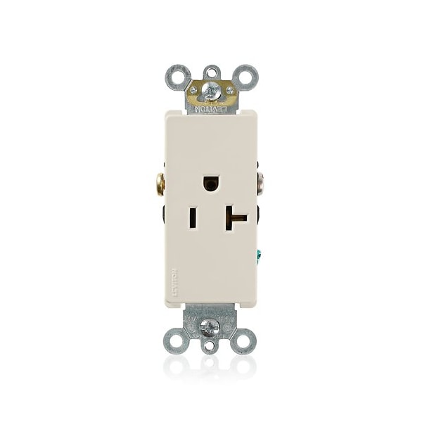 Leviton Plugs&Rcptcls, 20A, 125VAC, Almnd, Nylon 16341-T - main