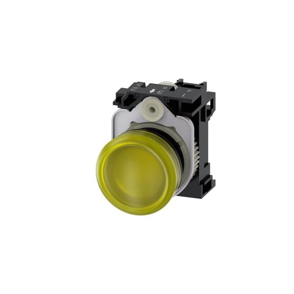 Siemens Indicator lights, 22 mm, round, plastic, yellow, lens, smooth 3SU1103-6AA30-1AA0 - main