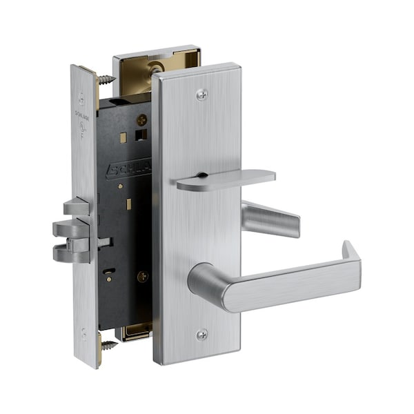 Schlage Grade 1 Entrance/Office Mortise Lock, Standard Cylinder, Rhodes Lever, N Escutcheon, Satin Chrome PM050P RHON 626 - main