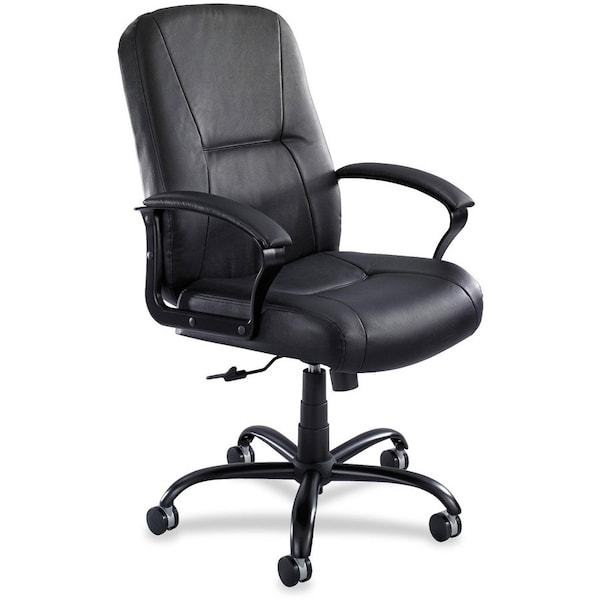 Safco Big and Tall Chair Big and Tall Desk Chair, 19-1/2" Height, Leather, Black 3500BL - main