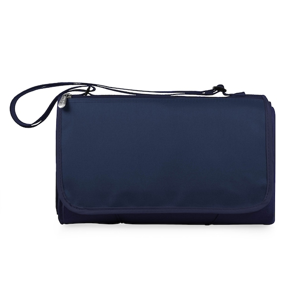 Picnic Time Family Of Brands Blanket Tote Outdoor Picnic Blanket, Navy Blue with Blue Flap 820-00-138-000-0 - main