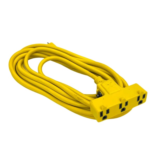 Alert Reel Mfg WrapNCarry Extension Cord, 6', 14/3 SJTW, Cold Weather Flexible, Triple Outlet CST-6M - main