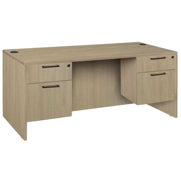 Regency Pedestal Desks, 29 in H, 66 in W X Wood, Noble Oak LDP6630NO - main