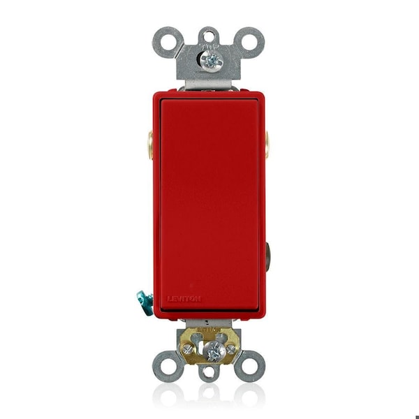 Leviton Decora Plus Rocker 3-Way 20A Red 5623-2R - main