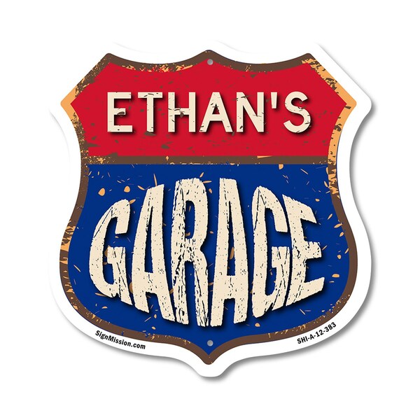 Signmission Ethan's Garage, 12 Inch X 12 Inch, Aluminum Metal Sign SHI-A-12-383-ETHAN - main