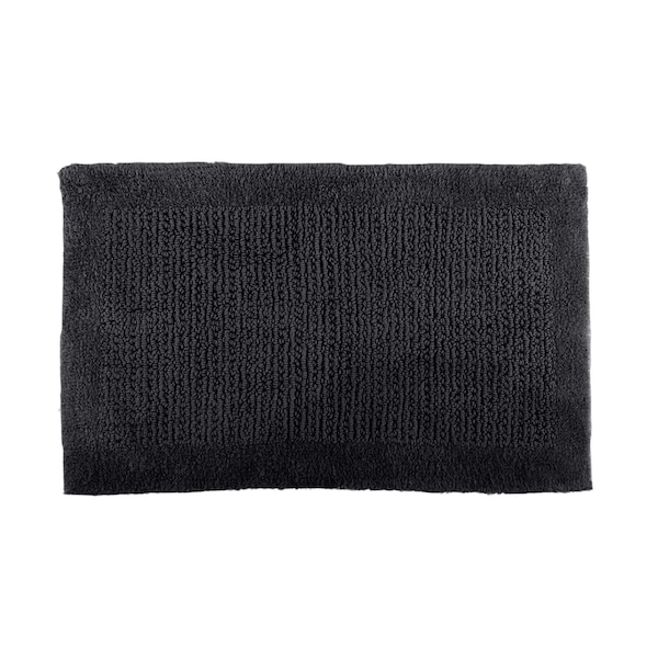 Lavish Home Bathroom Rugs 2-Piece Cotton Bath Mat Set Reversible Rugs for Shower, Tub, Toilet, or Vanity HT-BATH3-BL - main