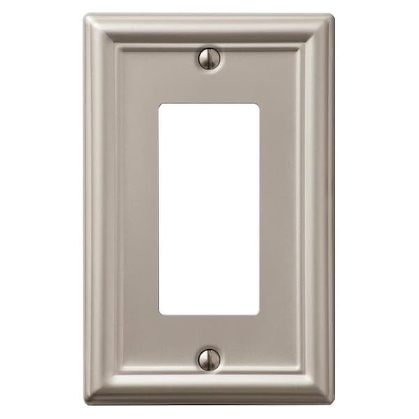 Amertac Chelsea Wallplate, 478 in L, 318 in W, 1 Gang, Steel, Brushed Nickel 149RBN - main
