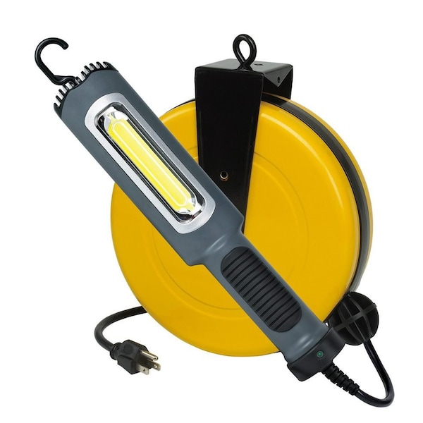 Alert Reel Mfg ProReel Professional Grade Retractable Cord Reel w/LED Work Light, .13, 50' 18/2 SJT, 1000 Lumen 5050CL8 - main