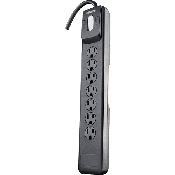 Southwire 7-Outlet 1440J Black Surge Protector Strip with 10 Ft. Cord 41496 - main
