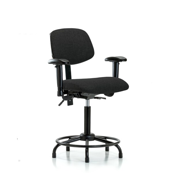 Blue Ridge Ergonomics Chair, Fabric, Med Bench, RT AA Glides, Blk, 6-Way Adjustable, 22" to 29" Height, Black BR-FMBCH-RT-T0-A1-RG-F42 - main