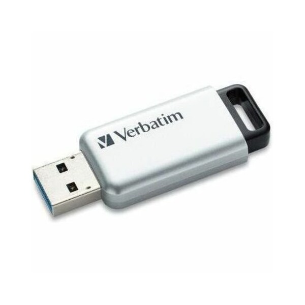 Verbatim 64GB Store'n' Go Secure Pro USB 3.0 Flash Drive with AES 256 Hardware Encryption - Silver 98666 - main