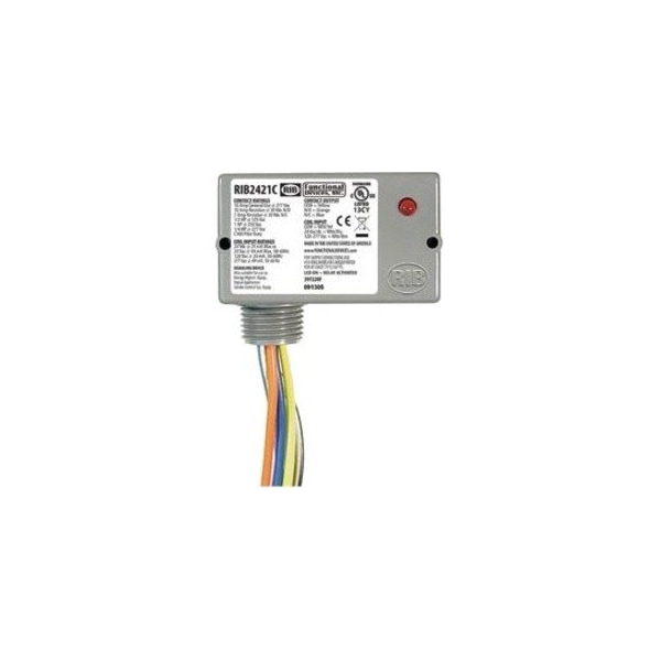 Functional Devices-Rib Enclosed Pre-Wired Relay, 10A at 30VDC, SPDT RIB2421C - main