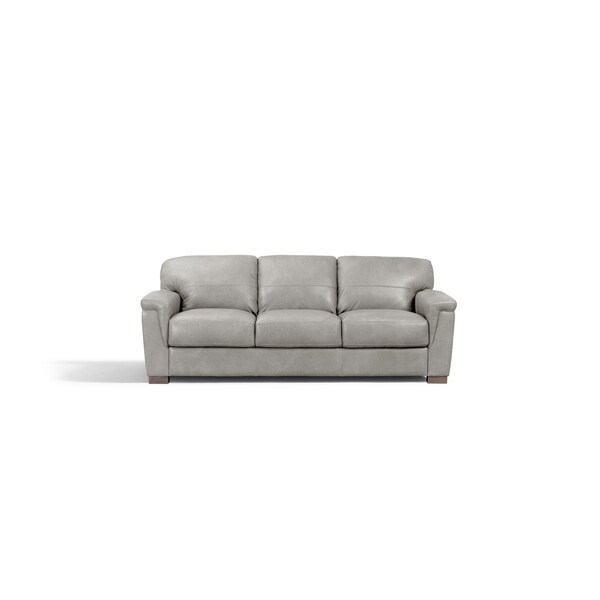 Homeroots 91" Gray Leather Sofa With Black Legs 491297 - main