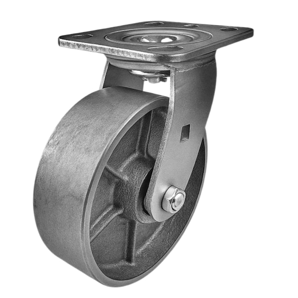 Hyw Products Heavy Duty Caster 6in Steel Wheel, Swivel 40-60S-A1-SS - main