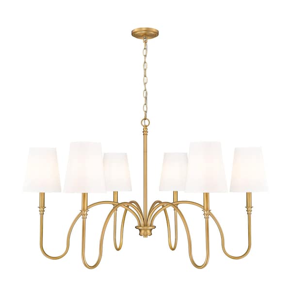 Z-Lite Jisele Rubbed Brass 6 Light Chandelier 4505-6RB - main