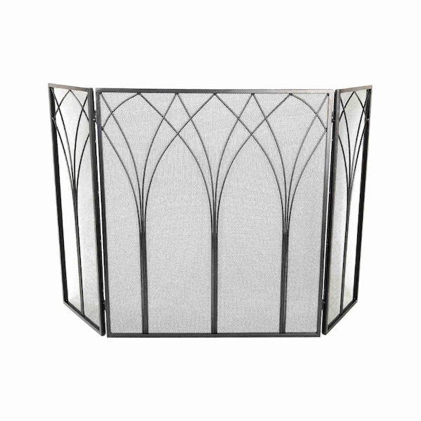 Lavish Home Fireplace Screen 3 Panel Fireplace Gate with Protective Mesh for Wood-Burning Fire Place 80-FPSR-11 - main