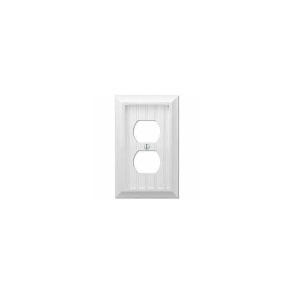 Amerelle Cottage Wall Plate, Faux White Wood, 1 Duplex 279DW - main