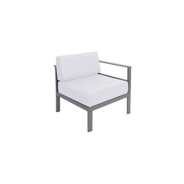 Bfm Seating Belmar Left Arm Sofa Section with Sunbrella cushions, Soft Gray Frame PH6101SG-L-14091 - main