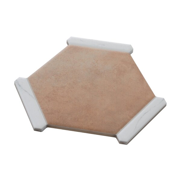 Apollo Tile Aureole 8.66 in. x 9.84 in. Matte Terra Mauve and White Porcelain Hexagon Wall and Floor Tile (8.07 sq ft/case) - 18 Sheets APLENC88COTA - main