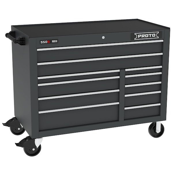 Proto 550 Series Rolling Tool Cabinet, 11 Drawer, Dual Black, 50 in W x 25-1/4 in D x 41 in H J555041B-11DB - main