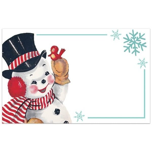 Nashville Wraps Vintage Christmas Snowman Gloss Enclosure Card, 3.5x2.25, 50PK AC5955 - main