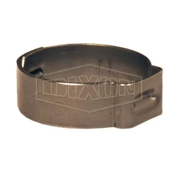 Dixon Single Ear Pinch-On Clamp, 3/4 in Nominal, 0.669 Closed dia x 0.78 Open dia x 0.03 in Thick, 304 SS 198R - main