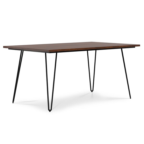 Homeroots 66" Brown and Black Wood and Iron Dining Table 640714 - main