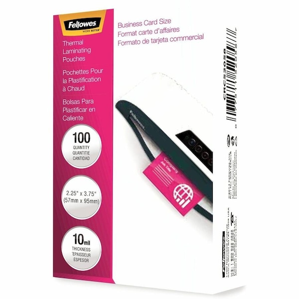 Fellowes Laminating Pouch, Card, 10 mil, PK100 52058 - main
