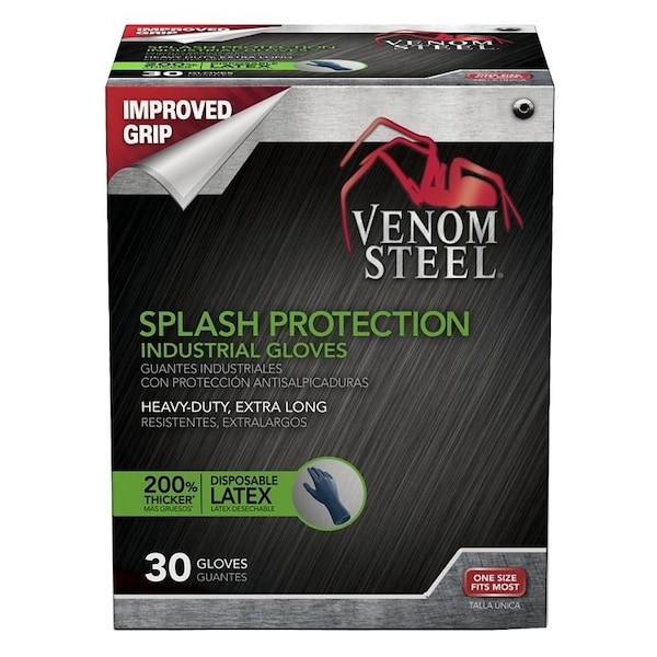 Venom Steel Venom Steel, Disposable Gloves, 13 mil Palm, Latex, Powder-Free, OneSize, Blue VEN6025 - main