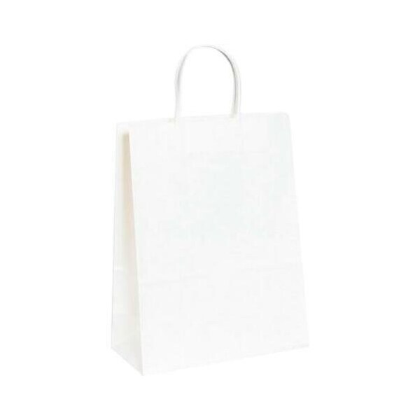 Partners Brand Paper Shopping Bags, 16" x 6" x 19 1/4", White, PK200 BGS110W - main