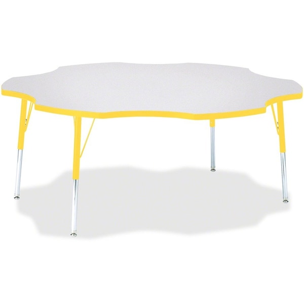 Jonti-Craft Berries Six Leaf Activity Table, 60 in., A-height, Freckled Gray/Yellow/Gray 6458JCA007 - main