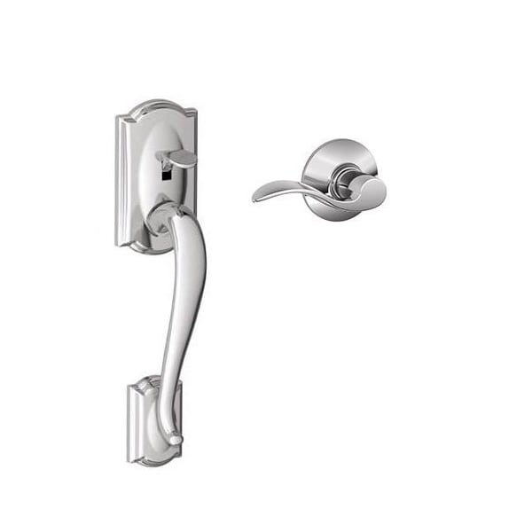 Schlage Residential Right Hand Camelot with Accent Lever Bottom Half Handleset with 16080 Latch and 10063 Strike FE285CAM625ACCRH - main