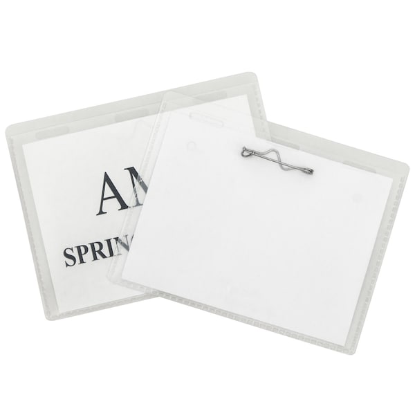C-Line Products 3" x 4" Pin Style Name Badge Holder Kit, 100/BX 94043 - main